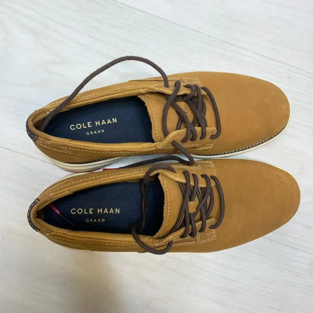 Cole Haan Grand Camden Oxford Shoes Men's Size 8.5‎ Brown Suede Leather Lace Up